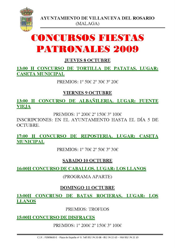 Concursos Fiestas Patronales 2009